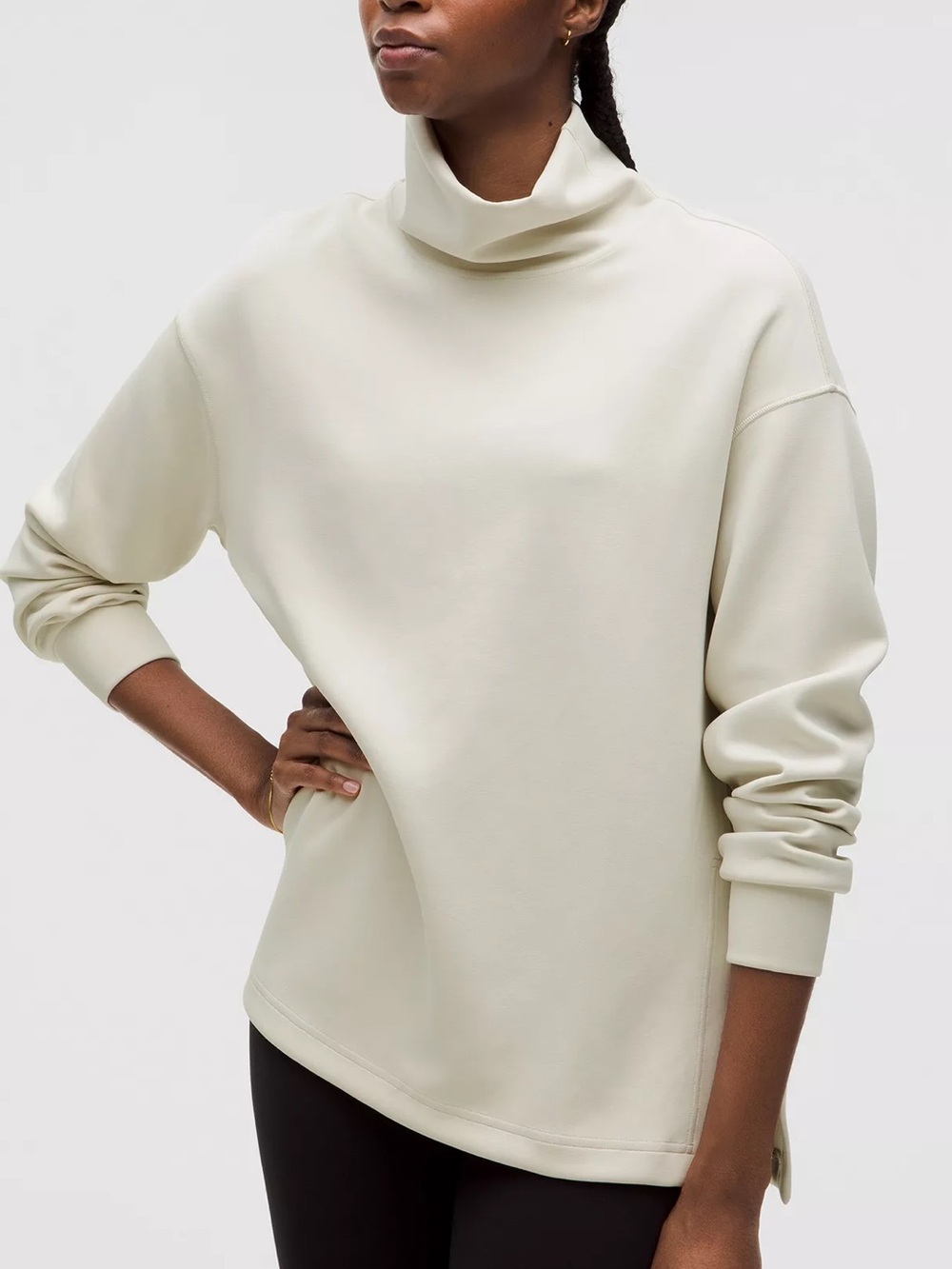 NWT Lululemon Softstreme Funnel-Neck Long Pullover in Bone Sz XL